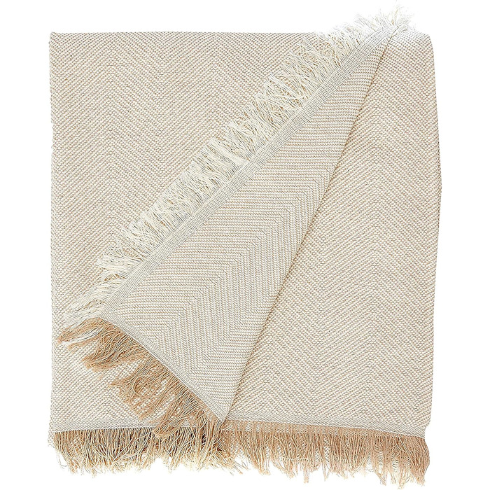 Daybed Cover - Living Room Blanket made of Cotton, Practical Throw as a Sofa Blanket or Couch Blanket - Bed Throw Blanket - High-Quality Bedspread in Beige, 180 x 260 cm