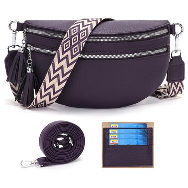 Сумка на пояс жіноча бежева, кросбоді, середнього розміру з відділенням для карт та 2 ремінцями - Lila