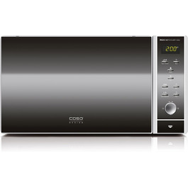 Мікрохвильова піч CASO MG20 Ceramic з грилем 2-в-1 | Керамічний нагрівач, решітка-гриль для 2 рівнів, 900 Вт, 1000 Вт гриль, 20 л, нержавіюча сталь, дзеркальне покриття