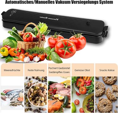 Вакуумний пакувальник Idudu: для продуктів, м'яса, овочів та фруктів. 8 шт. пакетів 25x17 см.