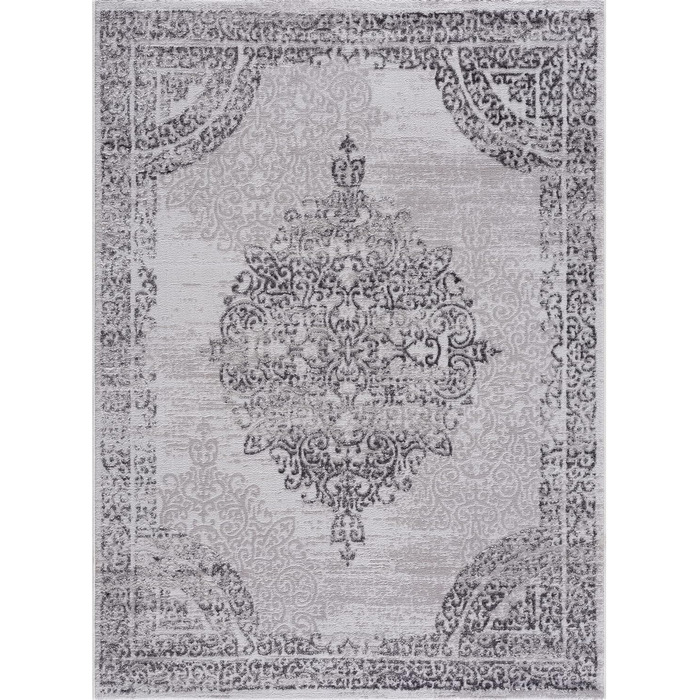 Килим SANAT Evra для вітальні - коротковорсовий килим з сучасним дизайном, 80x150 см та 160x220 см (світло-сірий)