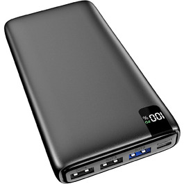 Powerbank 26800mAh з LED дисплеєм: швидка зарядка 22.5W, USB-C вхід/вихід, для смартфонів та планшетів