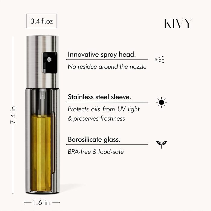 Розпилювач для олії KIVY (набір 2 шт, нержавіюча сталь полірована)