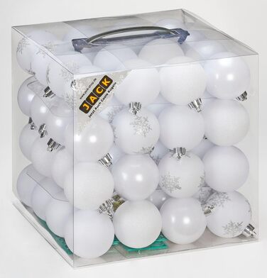 Набір прикрас на ялинку 64 шт. 6 см, пластикові, ударостійкі, для декору ялинки