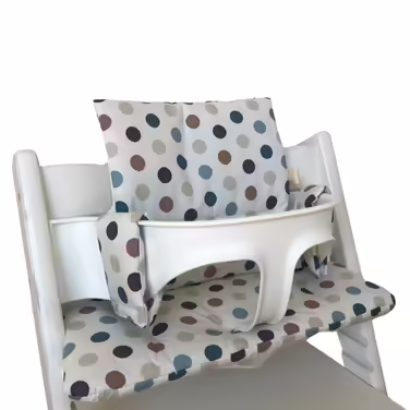 Дитяча подушка LUCCA для стільчика Stokke Tripp Trapp, ламінована, легке очищення, джунглі бірюзові, точки сині, бежеві