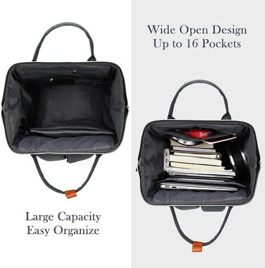 Жіночий рюкзак для школи та подорожей з відділенням для ноутбука 15.6 дюймів та USB-портом для зарядки, сірий (S41-darkgray)