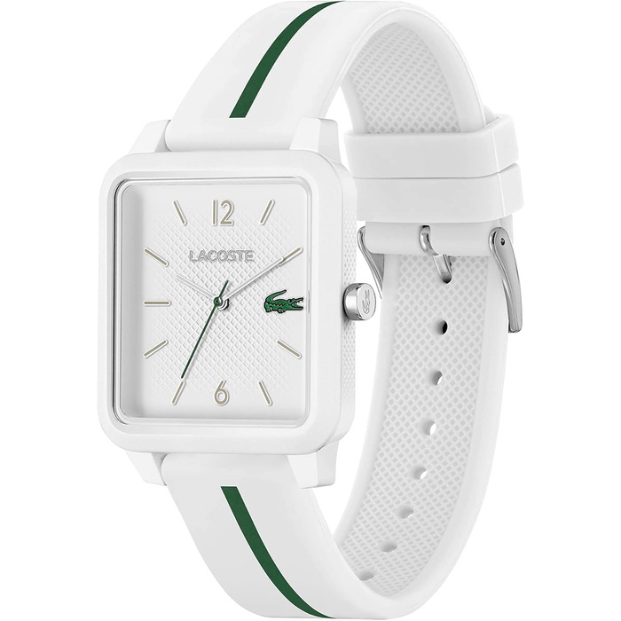 Годинник чоловічий Lacoste LACOSTE.12.12 Studio кварцовий з силіконовим браслетом білий