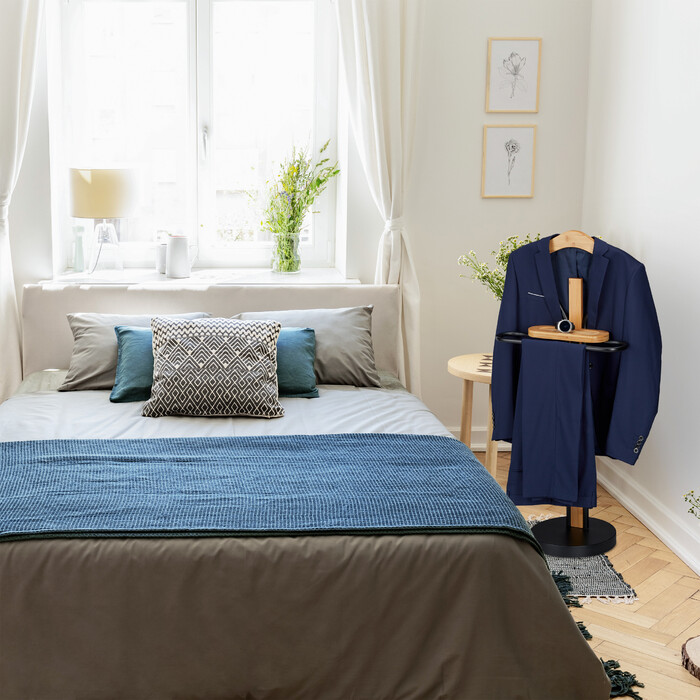 Relaxdays Butler for Men, Bamboo & Metal
