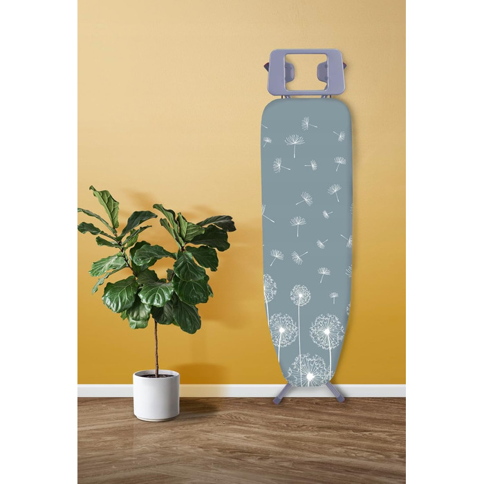 Складане прасувальне щитове поле Basic, 114x34 см з металевою сіткою, прасувальний стіл з підкладкою з 5 мм пінопласту та полицею для праски, прасувальне щитове поле з антиковзними ніжками