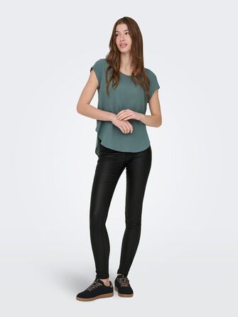 Шкіряні штани жіночі ONLANNE облягаючого крою, чорні, розмір M/30L - екошкіра