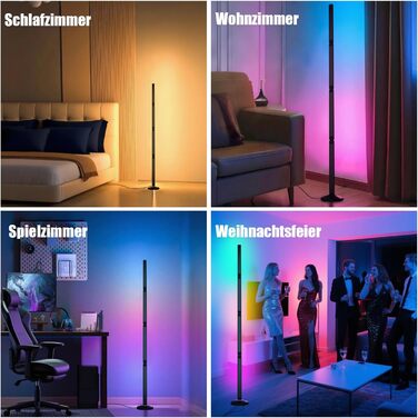 LED лампа Electight RGB для столу з регулюванням яскравості, 800 люмен, складний дизайн, пульт дистанційного керування та додаток, 16 мільйонів кольорів, 99 режимів, синхронізація з музикою та таймер, для читання, офісу та ігор (170см)