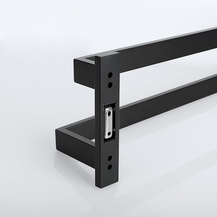 Тримач для рушників SAYAYO: настінний, багаторівневий, для ванної та кухні, 64 см (чорний)