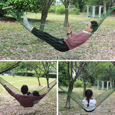 FOLODA Nylon Rope Nets Hammock Outdoor Sport Camping Hammock Portable Travel Hammock Swing Hanging Bed Easy Installation