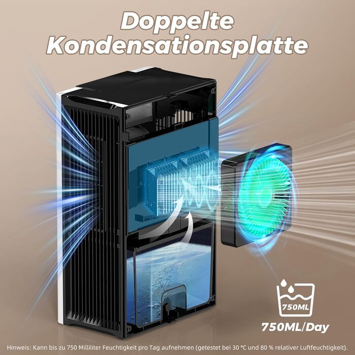 Електричний осушувач повітря 12L/день з цифровим дисплеєм вологості, тихий, з автоматичним розморожуванням, режим сну, проти вологи та плісняви, для спальні та ванної кімнати