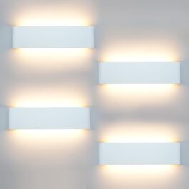 LED-стінні світильники KICAAO 12W (2 шт.) - сучасні настінні лампи з алюмінію для дому, нейтральне світло, up-down, для сходищ, коридору, вітальні, спальні