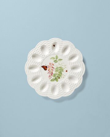 Lenox 7903040 Egg Holder with Butterfly Motif, Porcelain, Multicolor