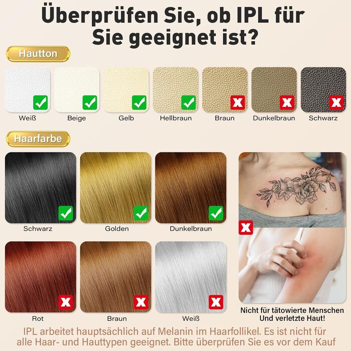 Пристрій для епіляції IPL з лазером та охолодженням, 3 функції (HR/SC/RA), 9 рівнів енергії, 999 999 імпульсів, для чоловіків/жінок/обличчя/бікіні/тіла (білий)