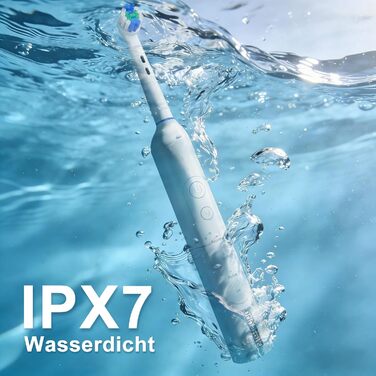 Електрична зубна щітка Rotierende для дорослих з 8 насадками, 3 режимами чищення, акумулятором на 50 днів та смарт-таймером 2 хв - Чорна