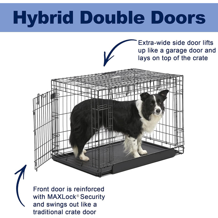 Кія MidWest Homes for Pets Ovation Modell 1924 - переносна будка для собак, чорна, для маленьких порід, з роздільником, захистом підлоги, витривала