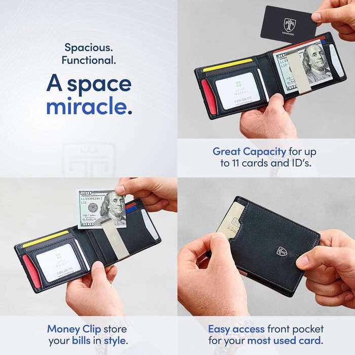 Чоловічий гаманець TRAVANDO Autin з RFID-захистом, чорний/оранжевий (стандартний розмір)