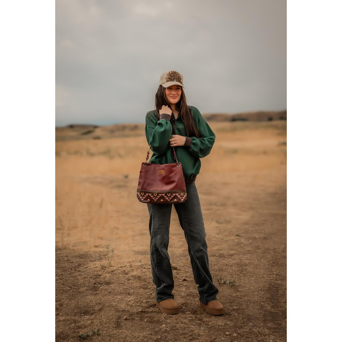 Сумка жіноча Wrangler Hobo з екошкіри, верхня ручка, крос-боді (Western Burgundy)