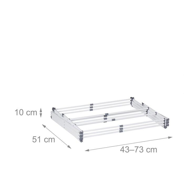 Розкладний сушильник для білизни Relaxdays з 11 стійками на 6 рівнях, 105x73x37 см, металевий, білий
