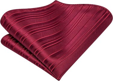 Комплект краваток для чоловіків Hi-Tie: краватка, нагрудна хустинка, затискач для краватки, запонки, формальна тканина, краватки, весілля, вечірка (темно-червоний в клітинку)