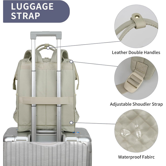 Жіночий рюкзак EMPSIGN з відділенням для ноутбука 17 дюймів: шкільний, для підлітків, елегантний, для роботи, навчання, подорожей, чорний, бежевий