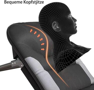 Розкладне ліжко-крісло для кемпінгу та відпочинку: ліжко-крісло, карпове ліжко, гостьове ліжко (чорне)