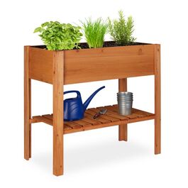 Relaxdays Підняте ліжко Wood Світло-коричневий