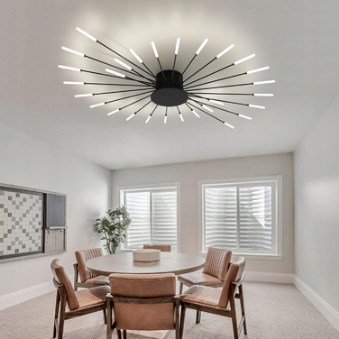 Сучасна LED-люстра GOECO, чорна, 100 см, 3150 лм, 28 Вт