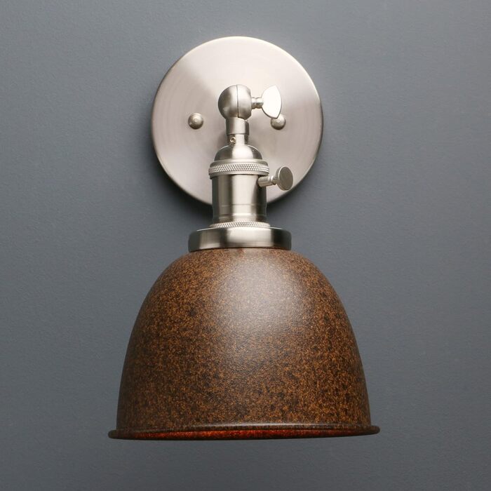 Phansthy 2 Pack Wall Sconce with Metal Shade Wall Lamp Industrial Design, Indoor Vintage Loft Wall Lamp E27 max. 40W for Living Room Bedroom Office Kitchen Hallway (White) (Rust-like)
