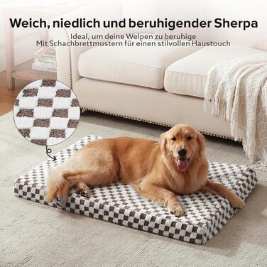 JOEJOY Extra Large Orthopedic Dog Bed, Extra Large Washable Cat Bed Dog Cushion with Memory Foam Washable Removable Waterproof Lining Orthopedic Dog Bed Gray (L 112 x W 82 x H 8 cm, Chocolate)