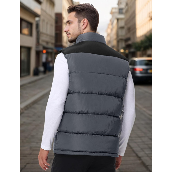 Чоловіча зимова жилетка AIEOE для активного відпочинку, тепла термо-жилетка з капюшоном, сіра, розміри EU S-XL