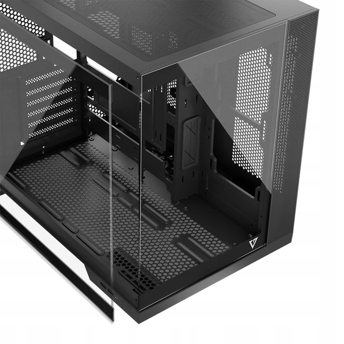 Корпус для комп'ютера MODECOM Volcano Panorama Midi Tower ATX, чорний, з панорамним вікном