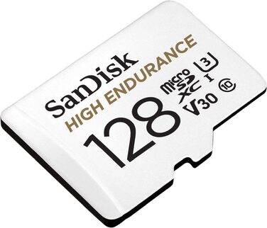 Карта пам'яті SanDisk High Endurance microSDXC 128GB з адаптером для відеореєстраторів та камер спостереження