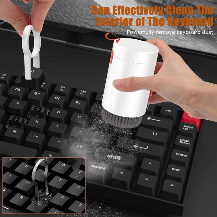 Набір для чищення клавіатури 20 в 1: щітки, очищувачі для гаджетів, смартфонів, ноутбуків, камер та об'єктивів