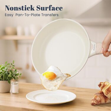 Сковорода керамічна 20 см з антипригарним покриттям для індукції, для смаження яєць та приготування їжі