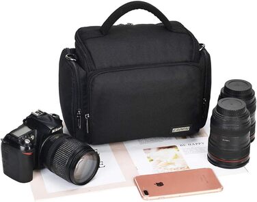 Сумка для камери CADeN: водонепроникна, для Canon, Nikon, Sony SLR/DSLR, об'єктиви та аксесуари, чорна, L