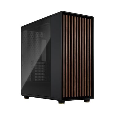 Комп'ютерний корпус Fractal Design North XL Charcoal Black TG Dark з темного скла та фасад з горіхового дерева, 140 мм вентилятори, USB Type-C, ATX Mid-Tower
