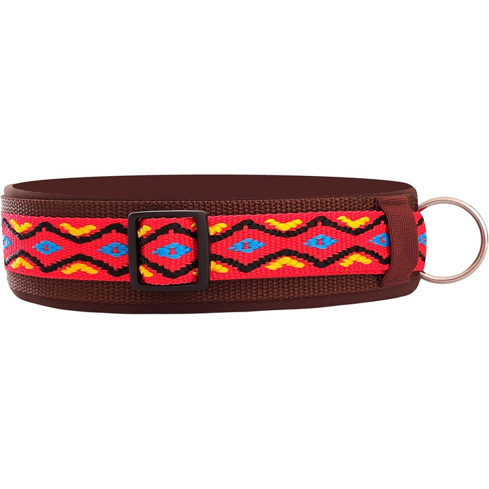 Нашийник для собак Extra-Wide & Soft з неопреновою підкладкою (XS, 32-37 см) - Червоно-кольоровий на коричневому