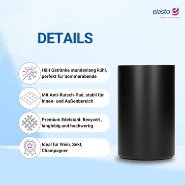 Охолоджувач для пляшок 'Chill' - сталевий, з подвійними стінками. Підходить для вина, шампанського, пива. Чудовий подарунок для поціновувачів вина, друзів, батьків. Колір: сріблястий (чорний)