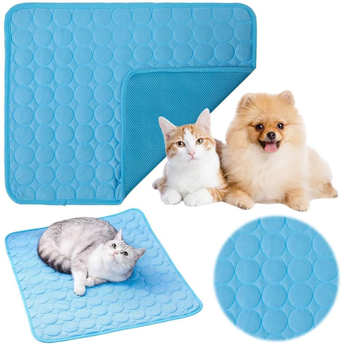 Килимок охолоджуючий для собак 150x100 см, самоохолоджуючий, для собак та котів, блакитний, літо, XXL