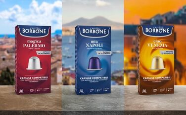 Набір кавових капсул Caffè Borbone Verkostung Kit, 90 шт. (3x30): Mia Napoli, Ciao Venezia, Magica Palermo, сумісні з Nespresso