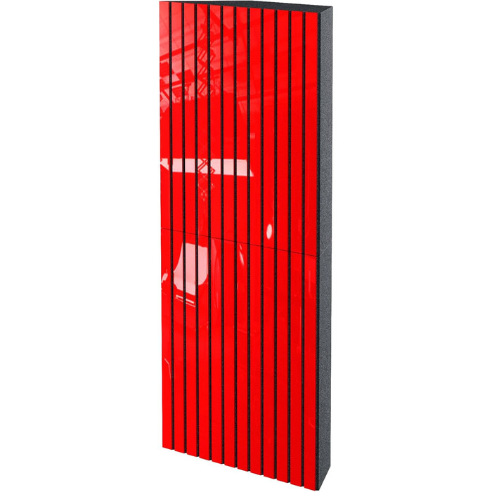 Набір акустичних басових пасток для кутів, 4 шт, 50x50x10 см, червоний глянцевий пластик — звукопоглинаючі панелі для студії звукозапису та шумоізоляції