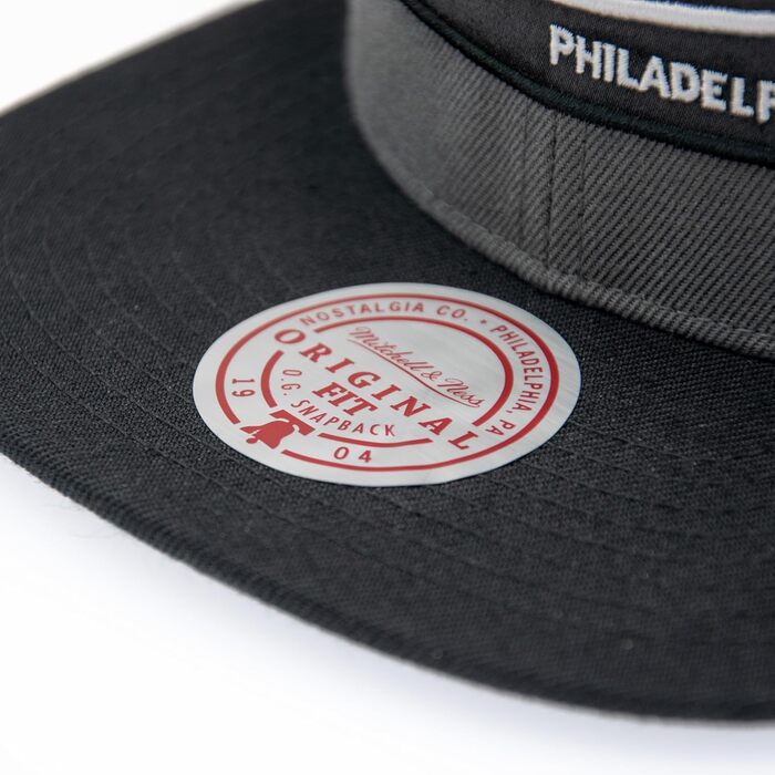Кепка Mitchell & Ness 2 Tone Box Logo Snapback, універсальний розмір, чорний/сірий