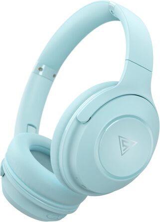 Бездротові навушники DOQAUS Bluetooth з тривалим часом роботи (70 годин), Over-Ear, Bluetooth 5.4, з кабелем, 3 режими EQ, HiFi стерео для подорожей/телефону/ПК (блакитні)
