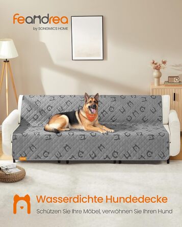 Водонепроникний килимок для собак Feandrea, 178x76 см, захист для авто/дивану, машинне прання, антиковзаюча підкладка, стеганий дизайн, сірий (XXL 208x173 см)