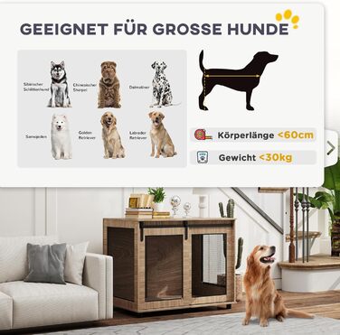 Клітка для собак PawHut з 2 закривними ковзними дверцятами, металева, підвищена, для дому, 98 x 60 x 78 см, горіх