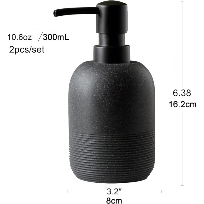 Набір дозаторів для мила та лосьйону, чорний. Дозатор для мила та лосьйону для ванної кімнати та кухні.
